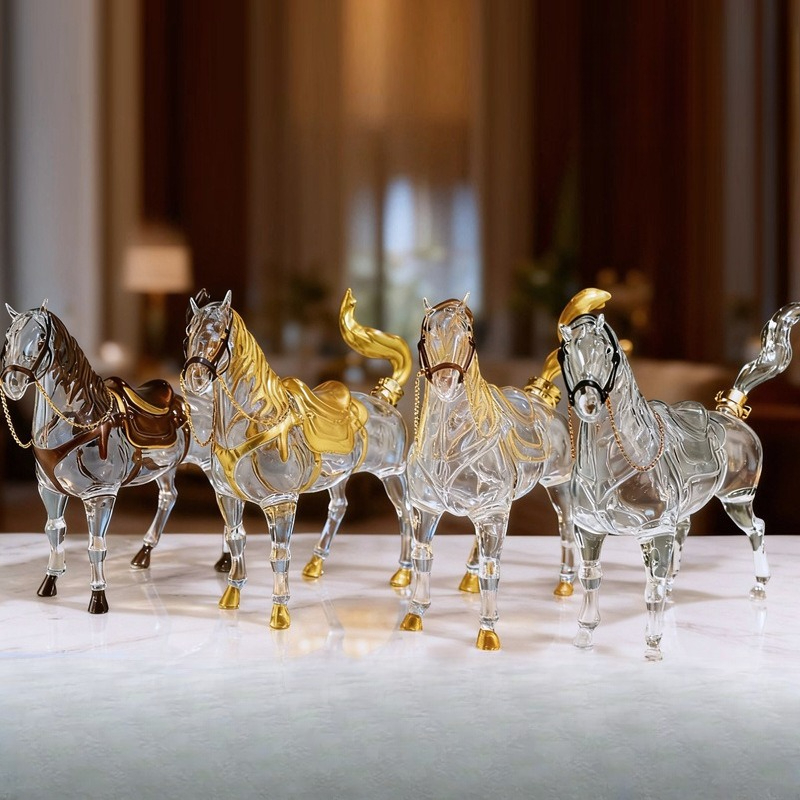 Bottle Stopper Set - Horse Shape High Borosilicate Glass Liquor