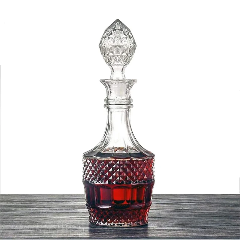 Bottle Stopper Set - Liquor Decanter, Glass Decanter Bottle with