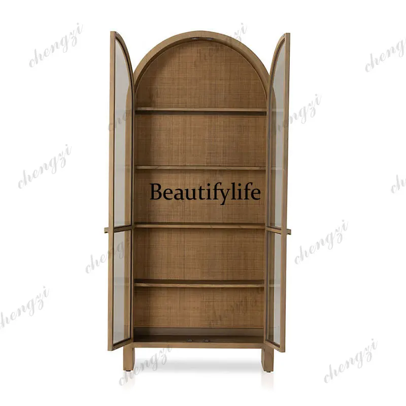 Wine & Beer Emporium - A4567 American arched rattan bookcase French