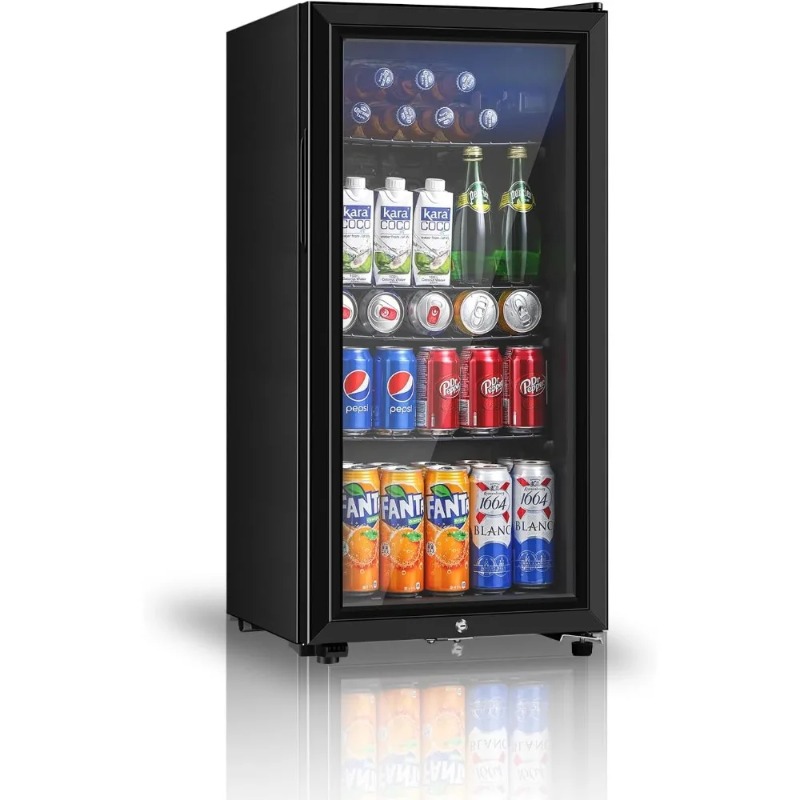 Wine Beer Mini Fridge - Beverage Refrigerator, 3.2 Cu.ft Mini Fridge