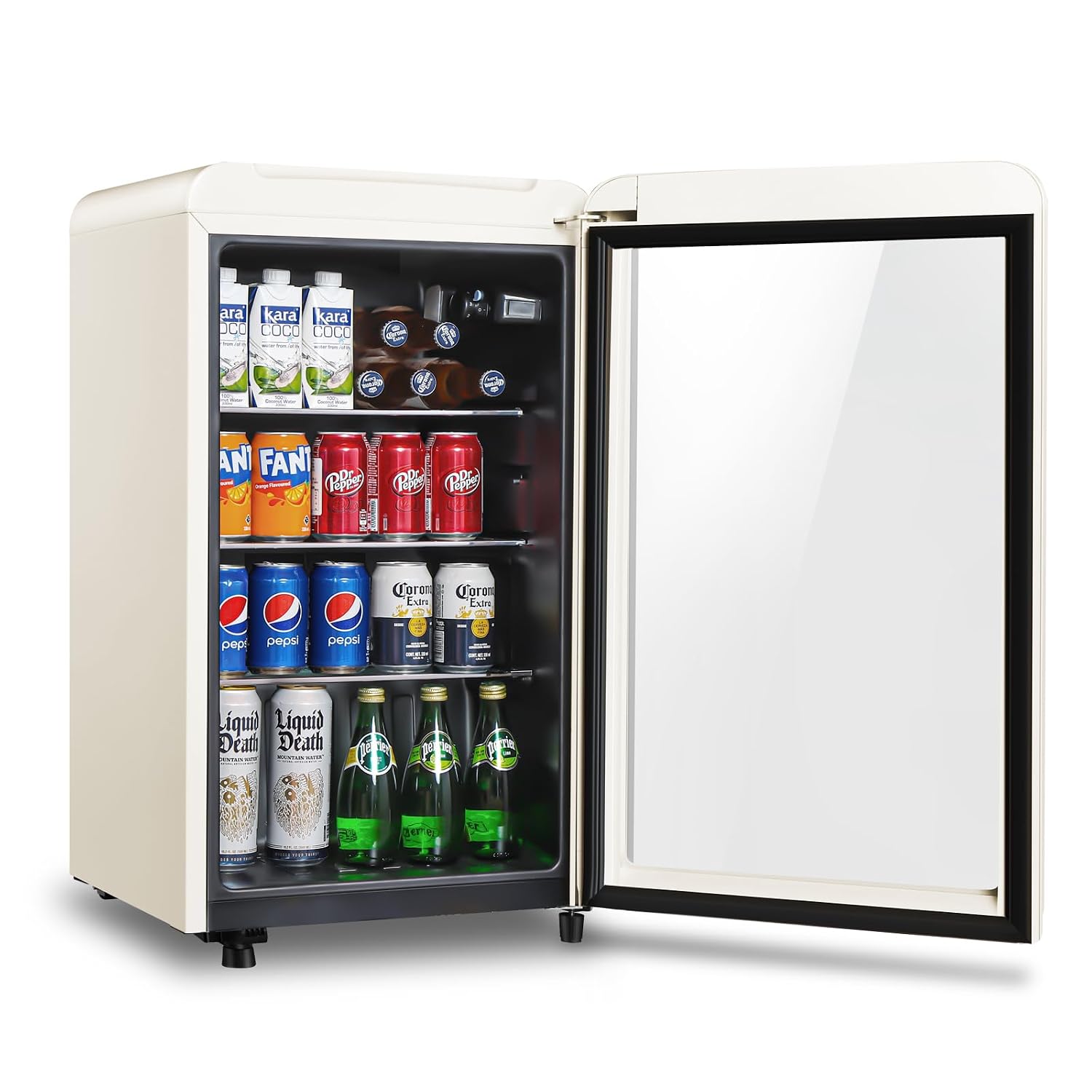 Wine Beer Mini Fridge - Retro Beverage Refrigerator, 3.2 Cu.ft Mini