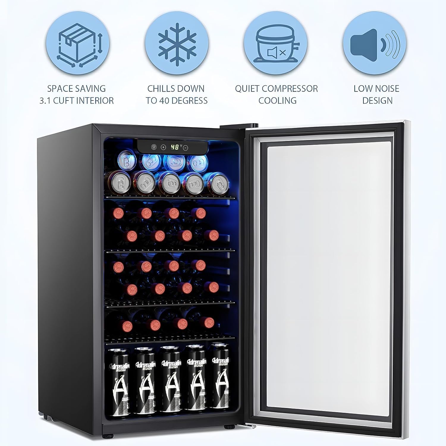 26 Bottle 130 Can Wine Cooler/ - Wine Beer Mini Fridge review and price
