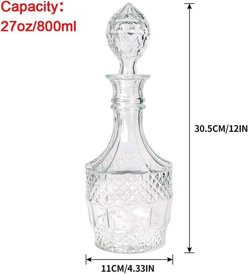 Liquor Decanter, Glass Decante - Bottle Stopper Set review and price
