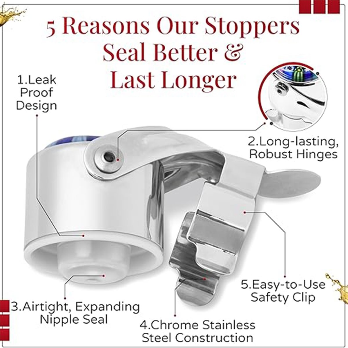 (A02R] 2Pcs Wine Stopper & Cha - Wine & Beer Emporium review and price