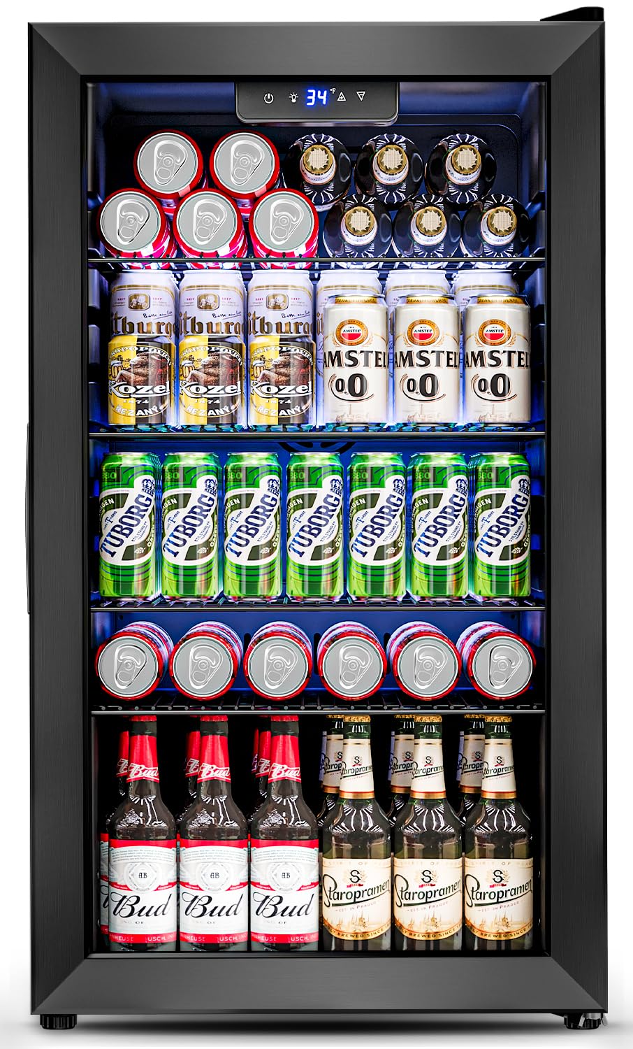 3.2 Cu.Ft Glass Door Mini Frid - Wine Beer Mini Fridge review and price