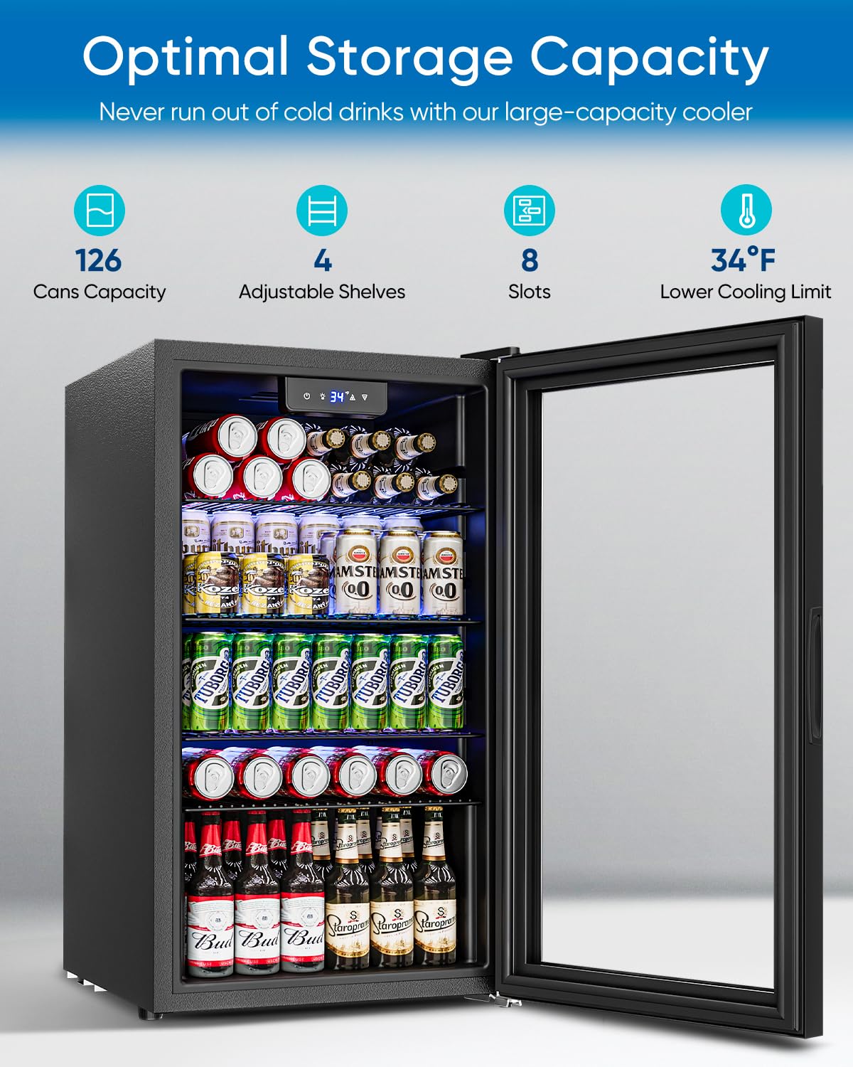 3.2 Cu.Ft Glass Door Mini Frid - Wine Beer Mini Fridge review and price
