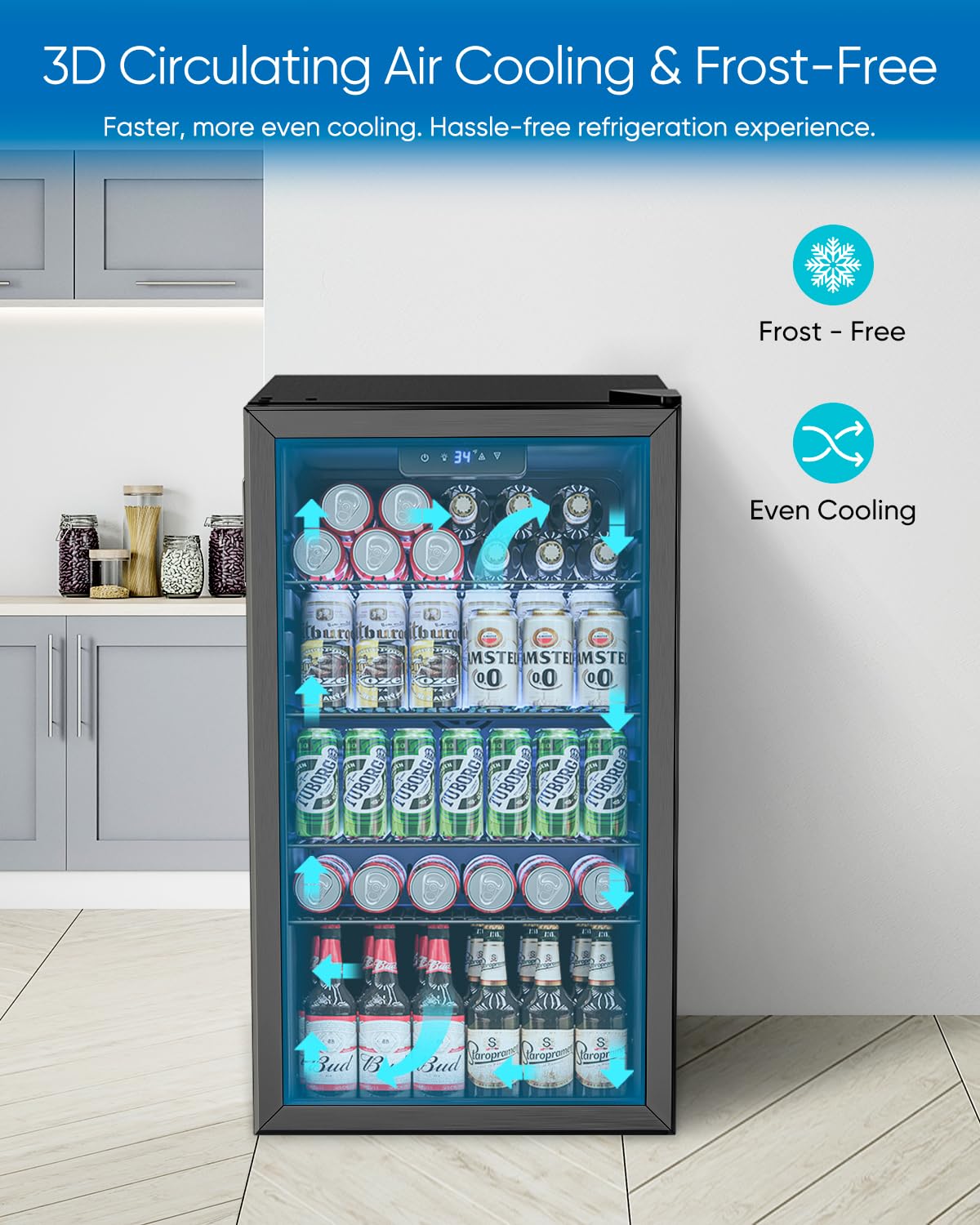 3.2 Cu.Ft Glass Door Mini Frid - Wine Beer Mini Fridge review and price