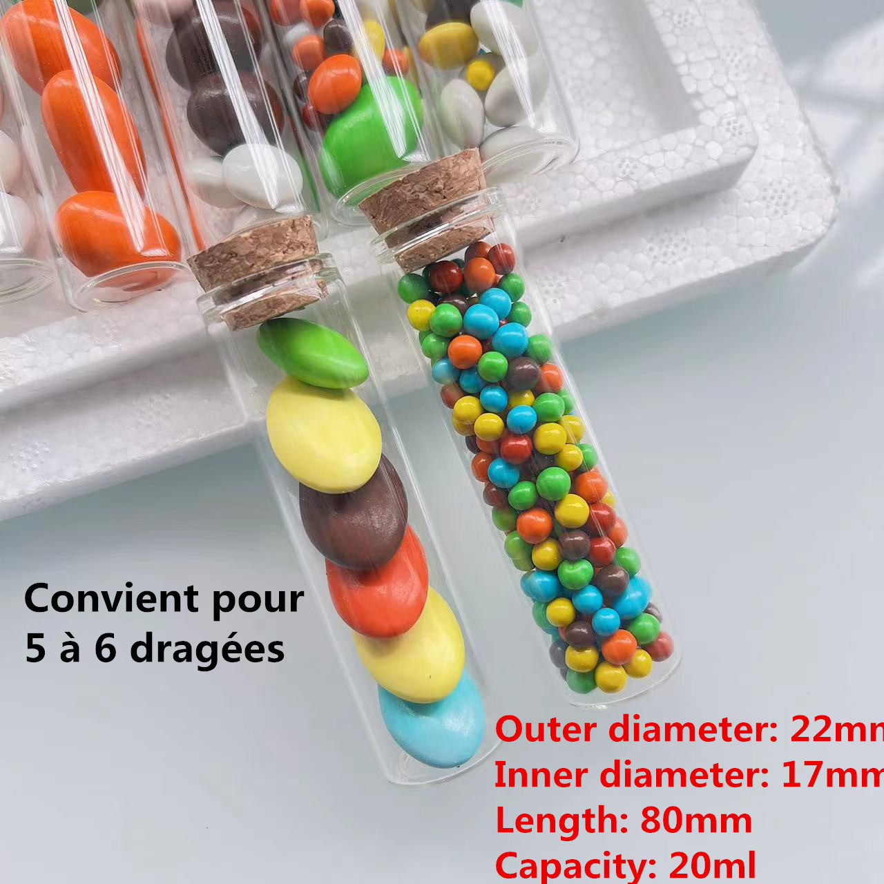 50pcs/lot Glass Bottle 22*80mm - Bottle Stopper Set review and price