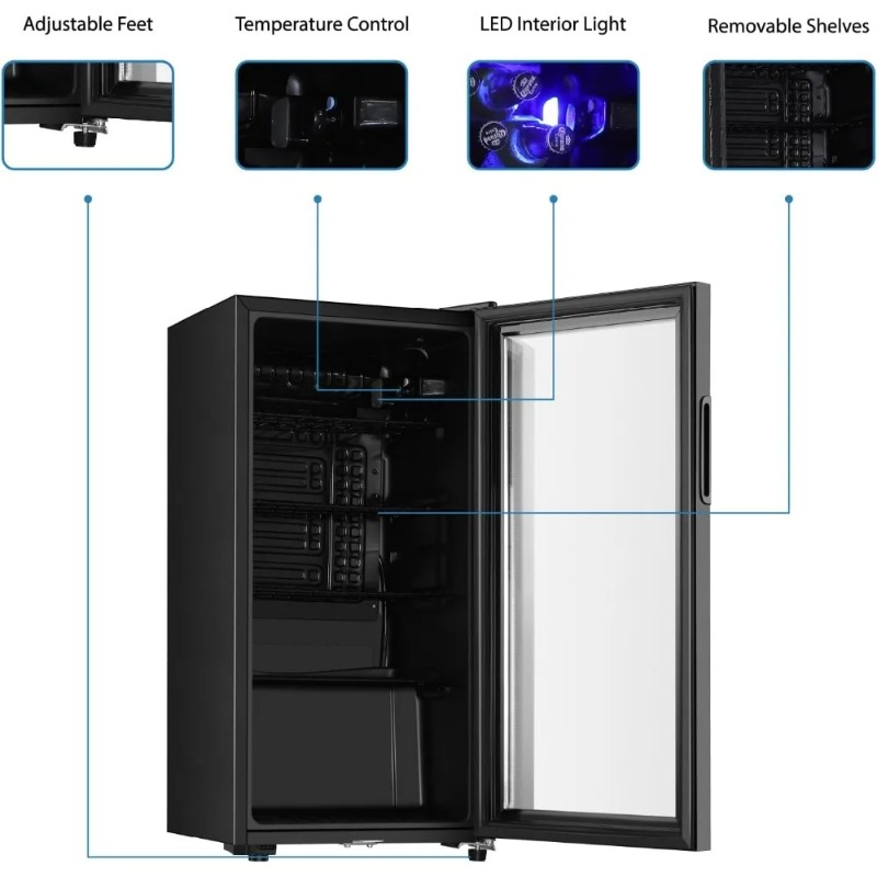 Beverage Refrigerator, 3.2 Cu. - Wine Beer Mini Fridge review and price