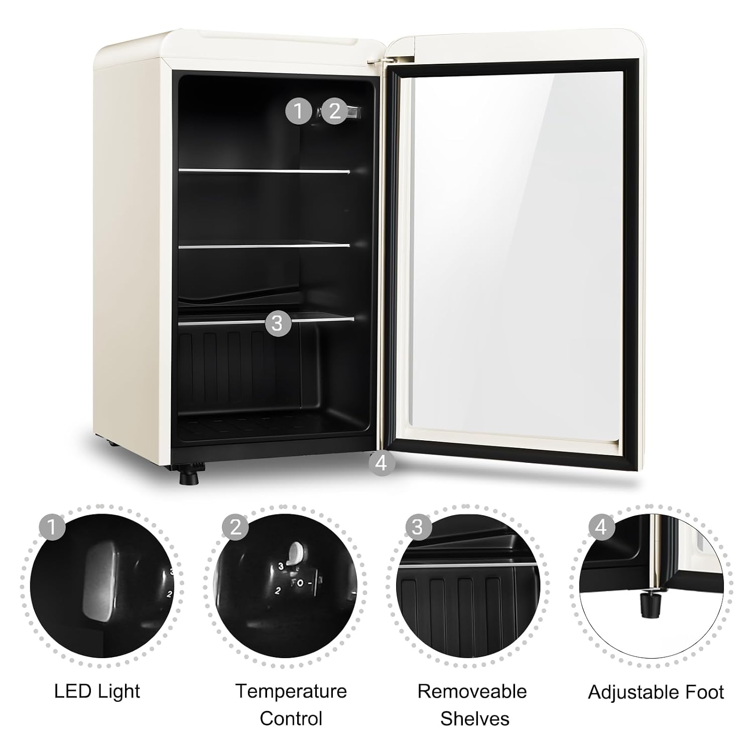Retro Beverage Refrigerator, 3 - Wine Beer Mini Fridge review and price